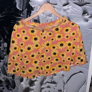 Floral Crop skirt with Sunflower Print